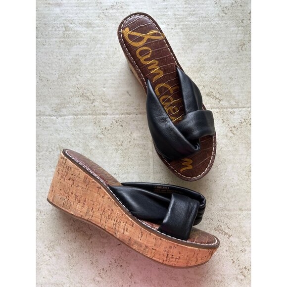 Sam Edelman Women's Sz 38.5 Metallic Wedge Sandals - Picture 12 of 12